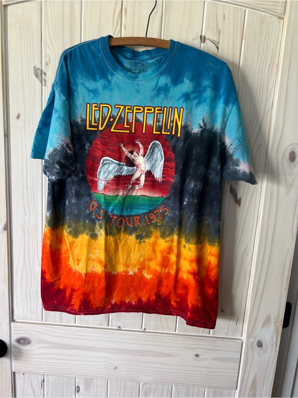 Led Zeppelin Tie-Dye Short Sleeve Tee - Blue/Black/Orange/Red